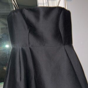 Black cocktail dress, Halston Heritage, size 6, open shoulder